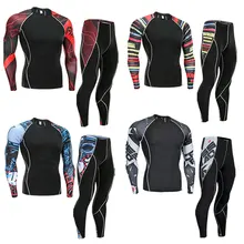 Фитнес ММА футболка для бега Мужская Рашгард Мужская футболка с длинным рукавом Кроссфит Бодибилдинг Мужская 3D Футболка с принтом черепа Топы