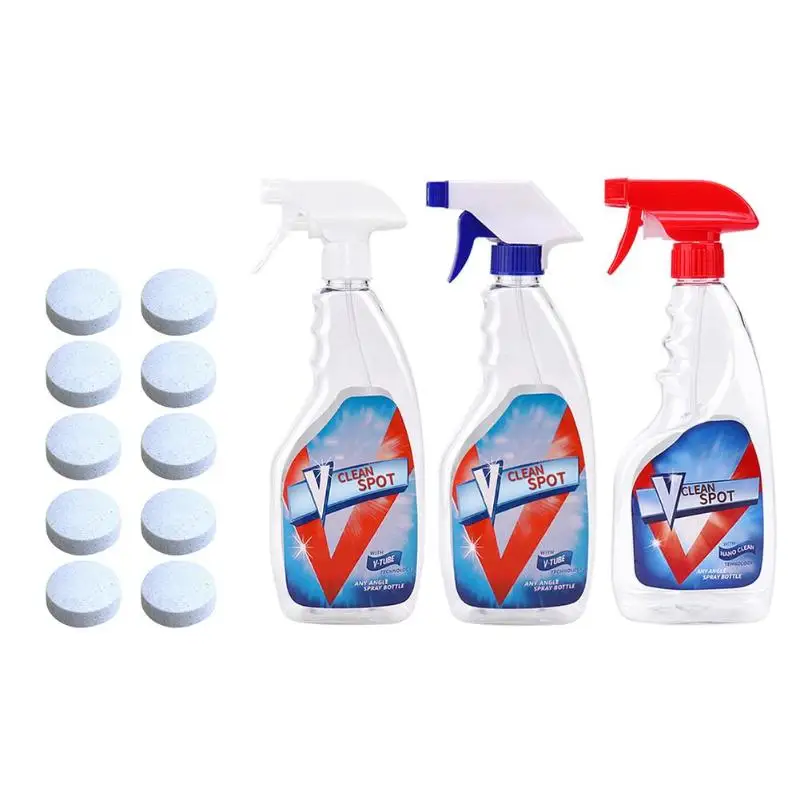 

1/5/10pcs Multifunctional Effervescent Spray Cleaner Pad Set Bottle Home Cleaning Effervescent Cleaner Wiper Sprayer Dropship