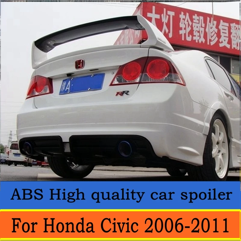 

For Honda Civic 2006-2011 Spoiler High Quality ABS Material Car Rear Wing Primer Color Rear Spoiler For Honda Civic Spoiler FD2