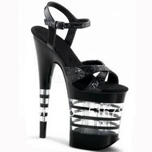 8 zoll high heels 2016 neue wasserdichte plattform club niet sexy frauen Ring fuß gürtel schuhe 20 cm stern party schuhe