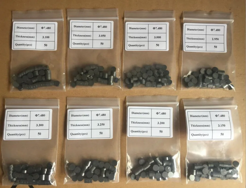 Piezas del motor de la motocicleta de 63 piezas de la almohadilla de la válvula ajustable Shims 7,48mm Kit completo de Shim de la válvula levas 2,5-3,5mm