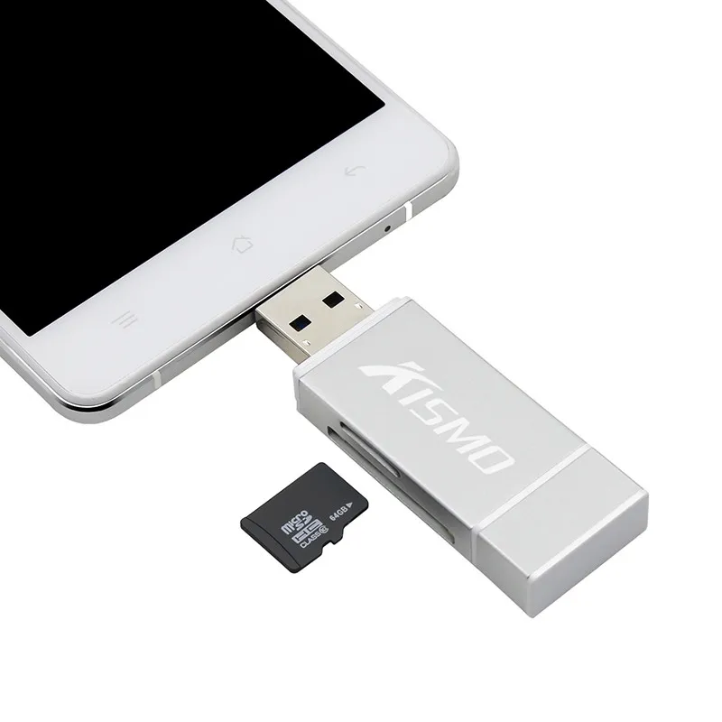 Kismo 3 в 1 карта памяти OTG USB флешка Micro SD TF SD Card Reader для iphone X 8 7 6 Plus 5S iPad Air Pro S6 S7 край