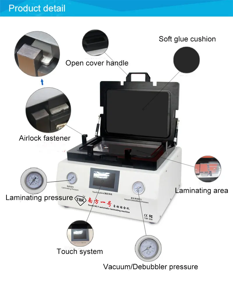TBK 12 дюймов 808 экономичная все в одном Автоматическая OCA вакуумная ламинирующая и депузырчатая машина для жесткого и жесткого ремонта ЖК-дисплея