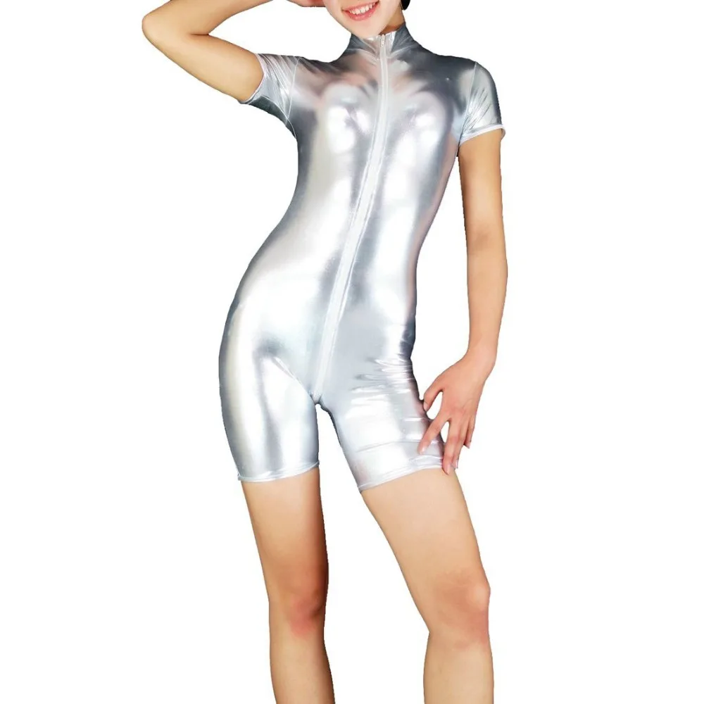 Womens-Metallic-Shiny-Spandex-Unitard-Bodysuit-Gymnastics-Outfits-Short-Sleeve-Unitard-Skin-Tight-Lycra-Shorts-Unitard (3)