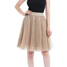 Feitong 4 слоя сетчатые тюлевые юбки женские Женские Плиссированные Юбки принцессы юбка из тюля для взрослых эластичная плиссированная юбка миди с высокой талией