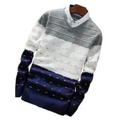 2018 новый воротник рубашки Для мужчин с длинными рукавами свитер S 2XL цвета красный, серый модные Бизнес Для Мужчин's Свитеры для женщин