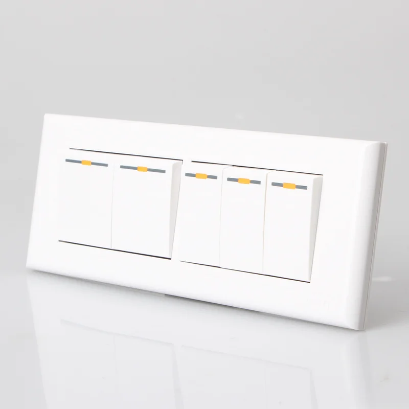 

CHINT Light Switch Wall Switch 118 Type Switch Socket NEW5G Four Position Five Gang One Way Switch Panel