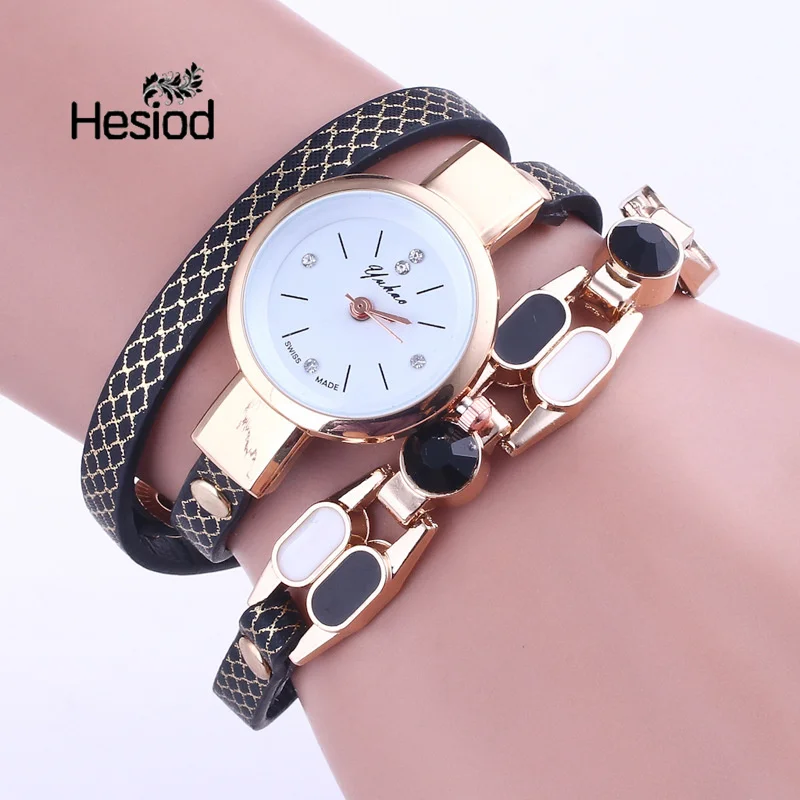 

Hesiod New Crystal Leather Rhinestone Bracelet Quartz Wrist Watches Women Small Dial Relogio Feminino Reloj Mujer