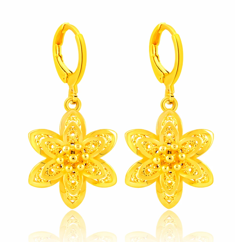 New arrival Elegant women Earrings 24K Yellow Gold Vacuum Plating