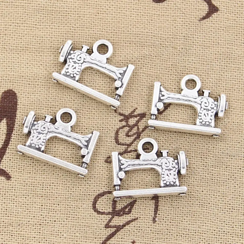 

6pcs Charms vintage treadle sewing machine 20x15mm Antique Making pendant fit,Vintage Tibetan Silver, bracelet necklace