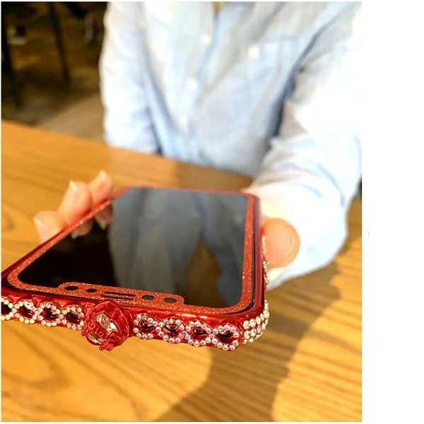 Роскошные Стразы, металлический бампер для iphone X, XS, 8, 7, 6, 6s Plus, защитный чехол для телефона, для Apple, блестящий чехол с алмазной рамкой - Цвет: Red