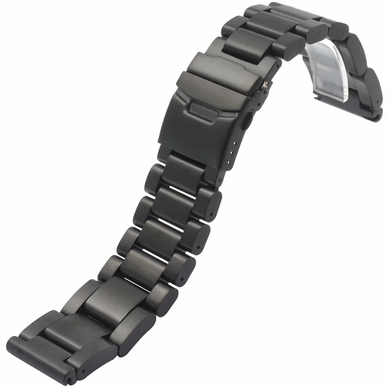 Fashion Solid Stainless Steel Band Luxury Mens Wrist Watch Strap Adjustable Replacement Tool High Quality 222426mm Watch Bands (10)