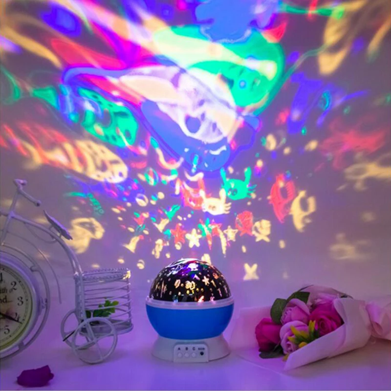 Night Light Stars Starry Sky LED Night Light Projector Moon Lamp Battery USB Kids Gifts Children Bedroom Lamp Projection Lamp (7)