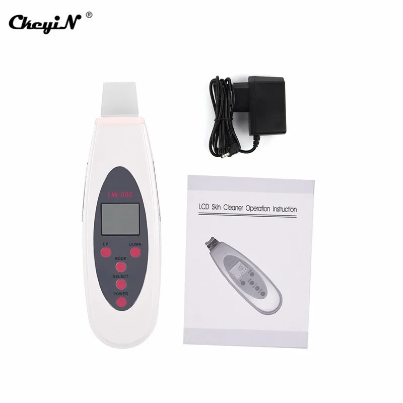 Purificador da Pele Remoção do Ponto Ultra-som Rosto Limpeza Ultra-sônica Peeling Poros Profunda Facial Lift Acne Spa Lw-006 Lcd 14 acne remoção do ponto spa LW-006