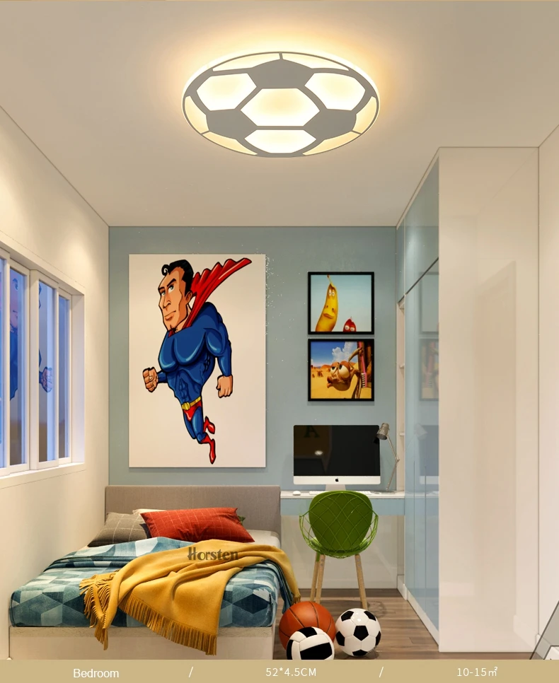 Creative Kids Room Lighting Acrylic Football Design LED Ceiling Lights For Baby Room Child Bedroom Ultra-thin Dimmable Ceiling Lamp (5)
