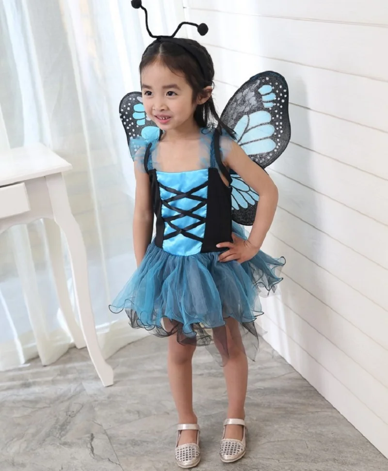Farfalla blu costumi vestito da partito per le ragazze costumi di carnevale  per i bambini cosplay party dress bambini vestiti di prestazione|dresses  for girls|party dresses for girlsdress for - AliExpress