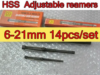 

6-21mm 14pcs/set HSS Adjustable Hand reamers Free shipping