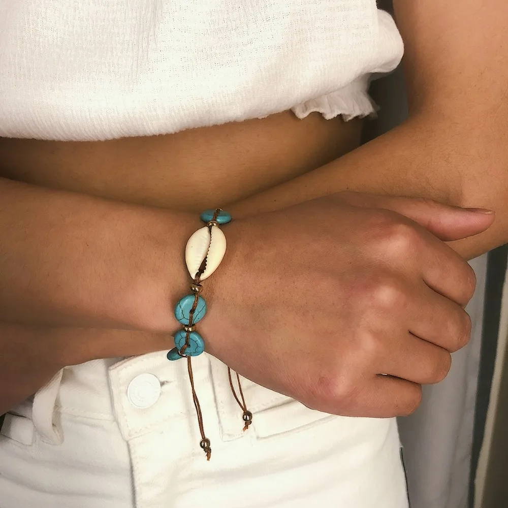 

OLOEY Women Bohemian Bracelet Retro Simple Adjustable Hand Chain For Ladies Casual Beach Female Jewelry Bangles Bracelets