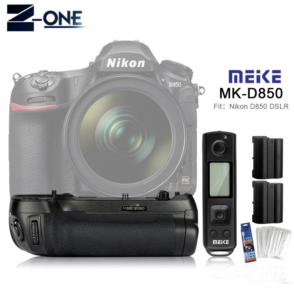 

Meike MK-D850 Pro Vertical Battery Grip 2.4G Wireless Remote Control with 2x EN-EL15 Battery for Nikon D850 Camera+Gift
