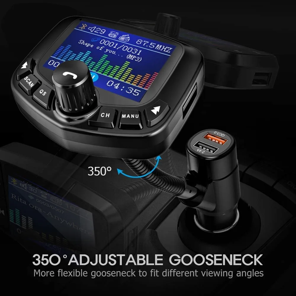 1 8 дюймовый экран Bluetooth Hands free FM модулятор Автомобильный MP3 плеер аудио приемник