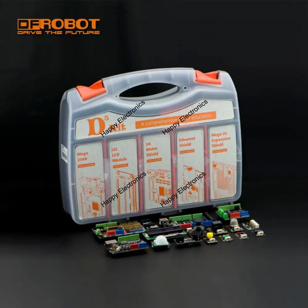 

DFRobot Gravity D3 Comprehensive Kit for arduino Education with DFRduino Mega, IO Expansion Shield, 31 common components sensor