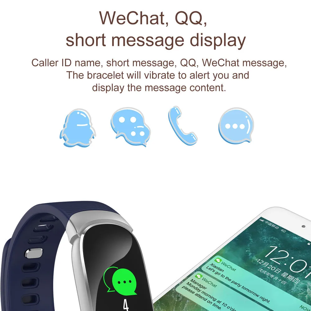 QW16 Smart Watch Sports Fitness Activity Heart Rate Tracker Blood Pressure Watch