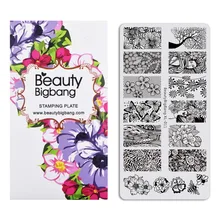 Beautybigbang пластины из нержавеющей стали для штамповки ногтей панда кружева стиль штампы для ногтей Stamper carimbo de Unha штамповки пластины ногтей ис...(China)