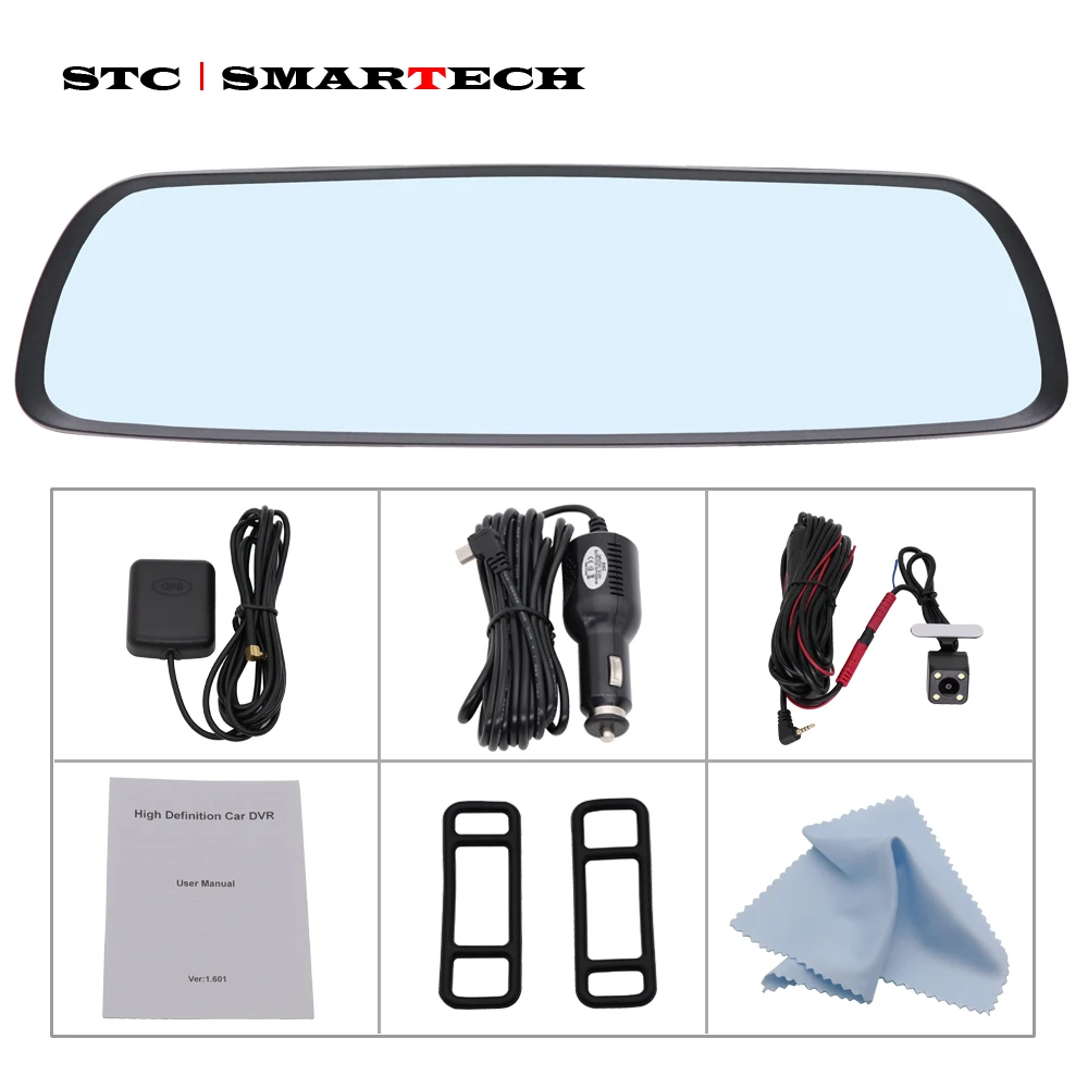SMARTECH Android 3G Зеркало заднего вида DVR gps навигации 6 86 дюймов ips HD экран 1080P full двойной