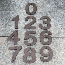 House Letters and Numbers big size Cast Iron Heavy Duty Metal Home Street Address Numbers Signs Antique Brown Finish custom made 8inch height backlit address numbers