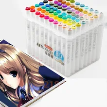 Улучшенный 40/60/80/120/160 Цвета ручка маркер комплект Dual Head эскиз маркеры кисточки ручка для рисования манга анимация дизайн товары для рукоделия