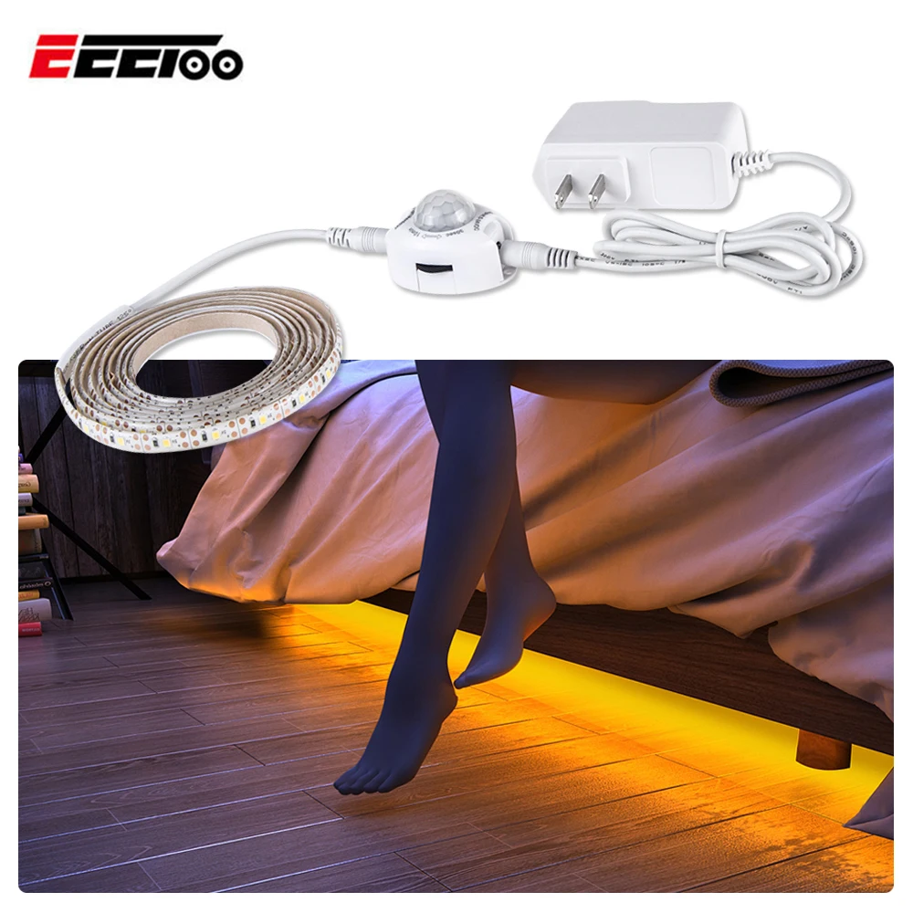 EeeToo LED تحت إضاءة الخزانات البير مستشعر حركة ليد قطاع 12 V خزانة مصباح النجم ليلة الإضاءة والمطابخ خزانة ملابس لغرفة النوم