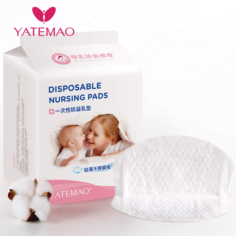 

YATEMAO 100 Pieces Disposable Baby Feeding Breast Pad Nursing Pad Soft Absorbent Nursing Anti-