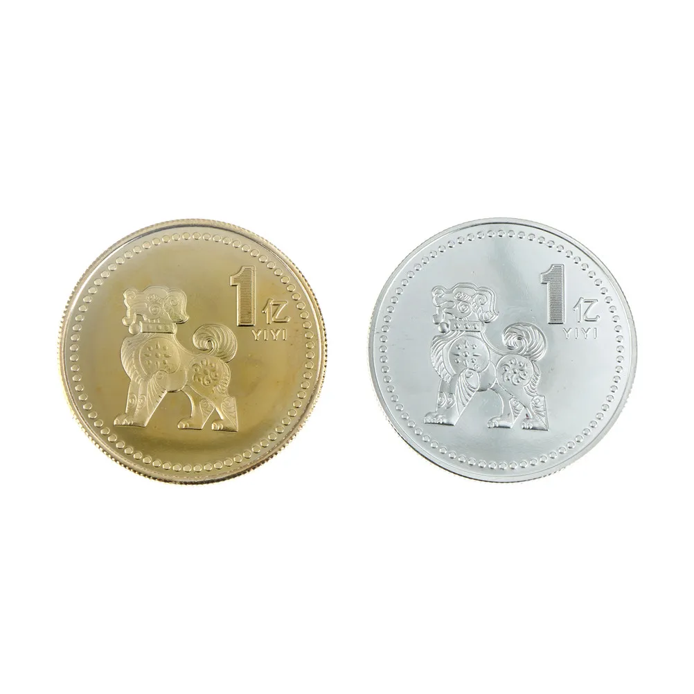 Hot Sale 40mm 2018 Year Of The Golden Silver Dog Coin Chinese 100 Million Travel Memorial Coin