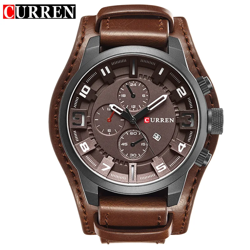 

2018 New Top Brand Curren Luxury Men Watches Man Clock Army Military Leather Sports Male Quartz-Watch Men Hodinky Relojes Hombre