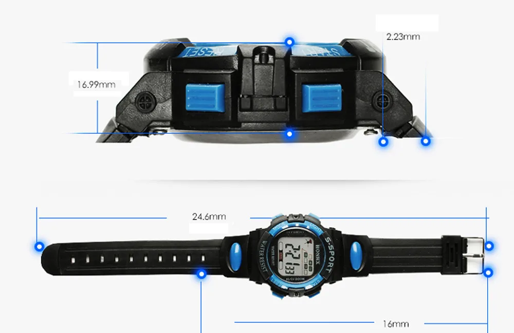 Превосходный водонепроницаемый мужской мальчик детский цифровой светодиодный Кварцевый Будильник Дата спортивные наручные часы 25 ноября