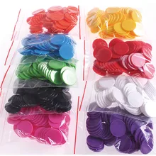 Jetons de Poker en plastique, 25mm, 100 pièces/lot, jetons de Poker, de Casino, de jeu de société, de famille, amusant, cadeau créatif, 9 couleurs
