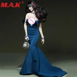 Пользовательские 1/6 масштаб женской фигуры одежда голубое платье и ожерелье сумочка модель игрушки для 12 дюйм(ов) PH большой бюст тела