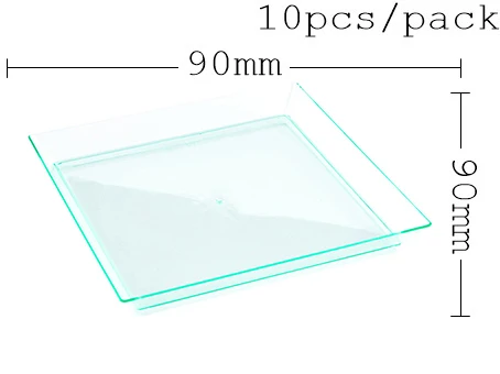 Акция-вечерние поставщики, доступная пластмассовая столовая посуда, 70*46 мм/60 мл миниатюрная, десертная квадратная чашка, 10 В упаковке - Цвет: Зеленый