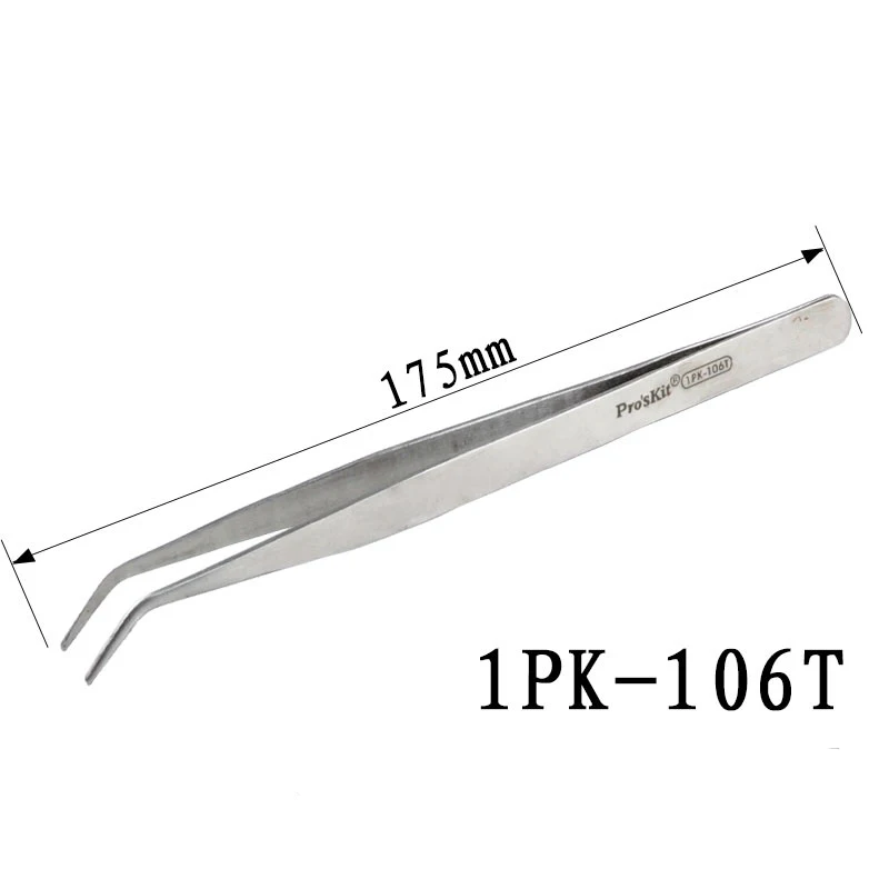 Ручка отверстие 1 PK-106 T длинный изгиб Пинцет из нержавеющей стали