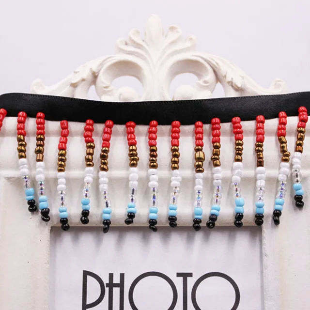 1 Yard Ethnic Style tape tassel retro Beaded Lace Ribbon for DIY Sewing Accessories Headwear Handmade Decorative Jewelry | Дом и сад