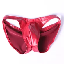 Для мужчин пикантные искусственная кожа Низкая талия шорты для женщин стильные хип промежность