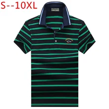 Горячая Распродажа Новое поступление Мужская рубашка поло модная хорошее качество Классическая полосатая Мужская рубашка поло футболка размера плюс S-10XL