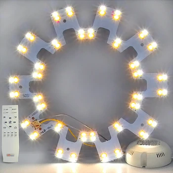 

12W18W24W Round LED Ceiling lamp remote control Dimmable Light source 5730 SMD LED Ceiling board light&driver&magnet AC85-265V