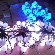 50 шт. полноцветный шариковый светодиодный пиксельный модуль, вход DC12V, 3 шт. 5050 RGB+ WS2811 IC; с RF контроллером и блоком питания