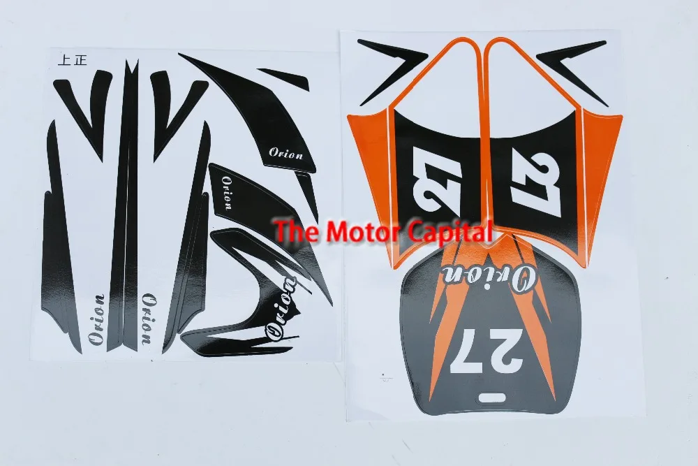 Orange 49cc mini Apollo mini bike Decals Stickers mini Bike Decals mini