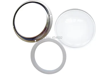 

High Quality 100mm Glass Lens +Pressure ring + Holder Case Kit Set For 200W LED Light Bulb Free Shipping