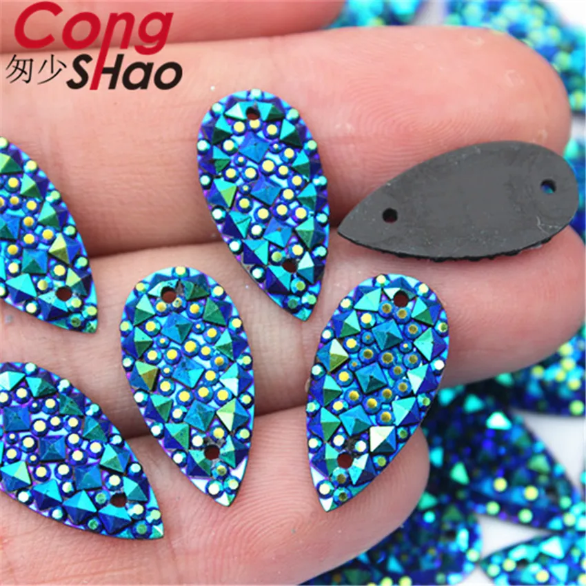Cong Shao, 200 шт, 10*20 мм, AB, цветные, плоские с оборота, стразы, Отделка камнями и кристаллами, 2 отверстия, пуговицы для костюма, YB706