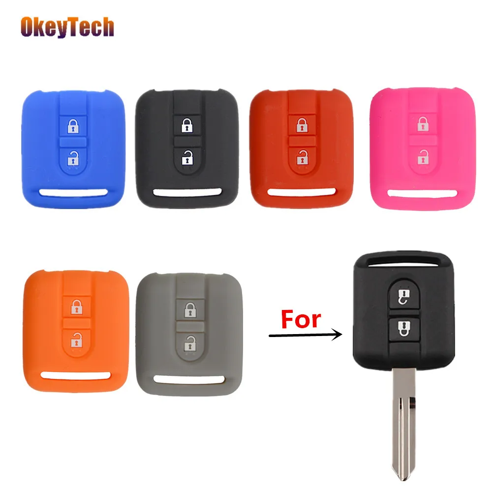 OkeyTech 2 Buttons Silicone Rubber Car Key Case Cover For Nissan