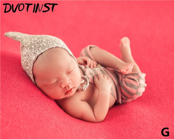 Новорожденный ребенок Фотография реквизит боди+ шляпа 2 шт набор Fotografia аксессуары младенческой студии съемки душа подарок - Цвет: G