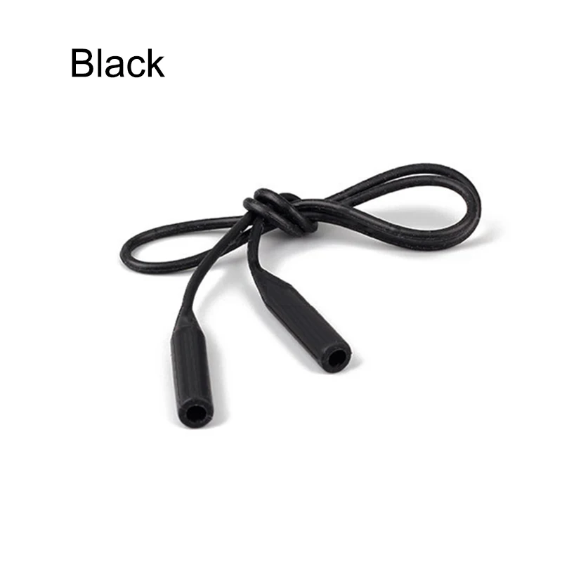 56cm Silicone Glasses Chain Strap Cable Holder Neck Lanyard for Reading Glasses Keeper MUG88 - Color: Black